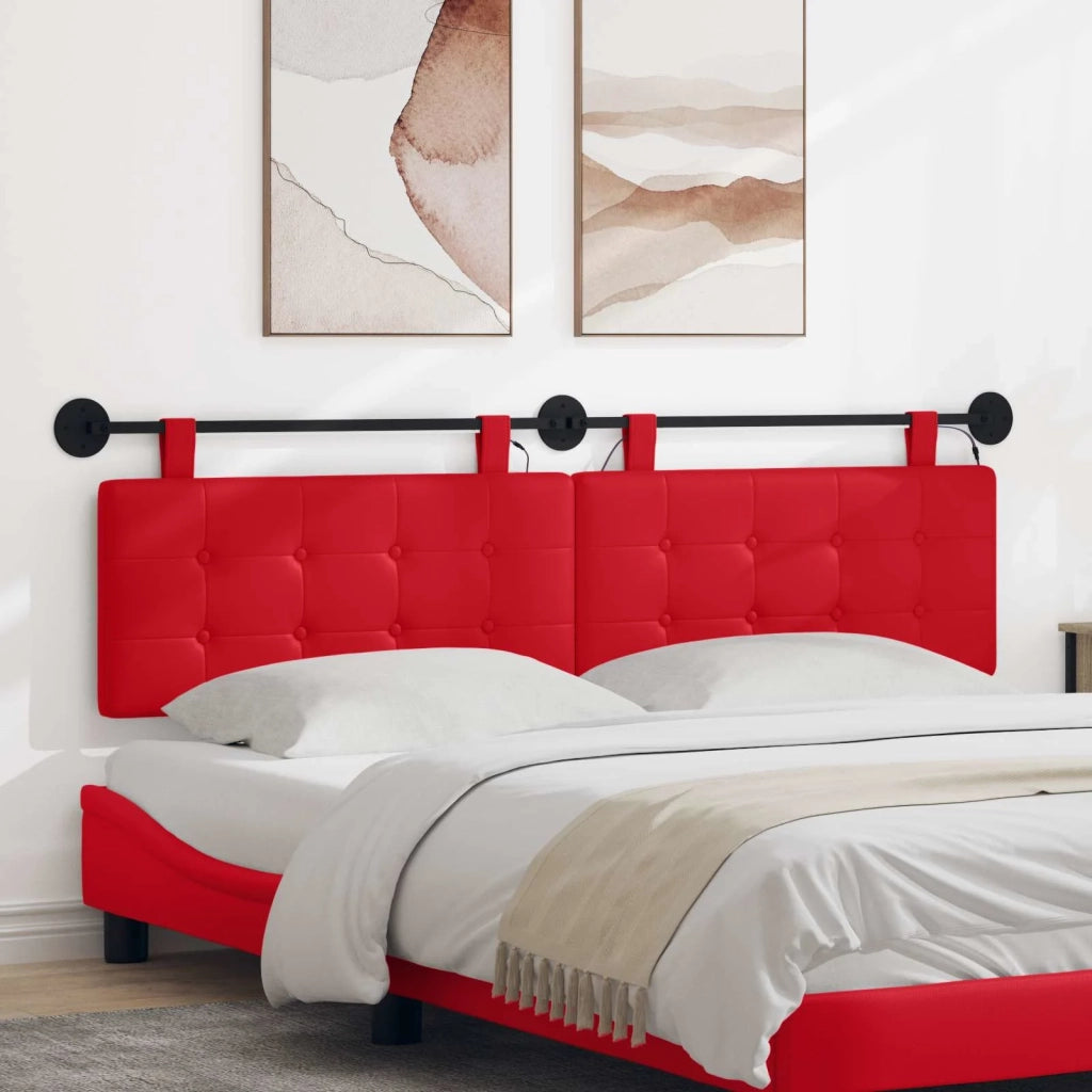 Testiera sospesa Con luce LED Rosso Similpelle 3424466