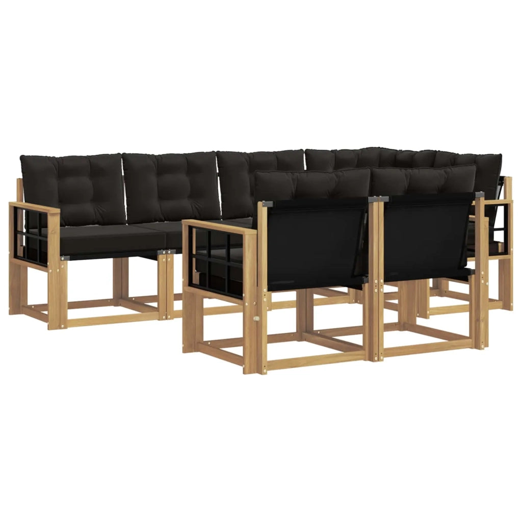 Set di divani da esterno con cuscino 7 pcs Bianco e Nero 3389578