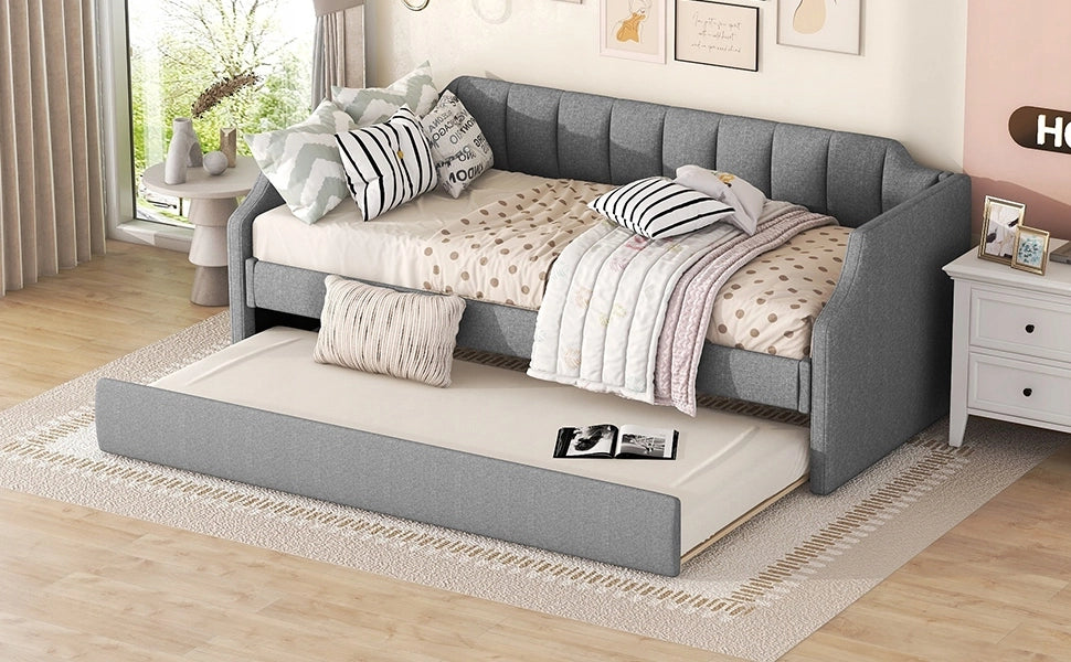 Letto imbottito singolo - Xylo - 90x200 - Grigio