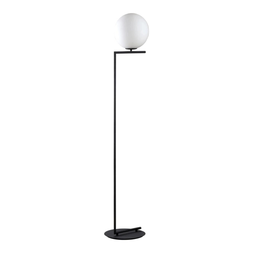 Lampada da terra Mondo Italux nera sfera vetro E27