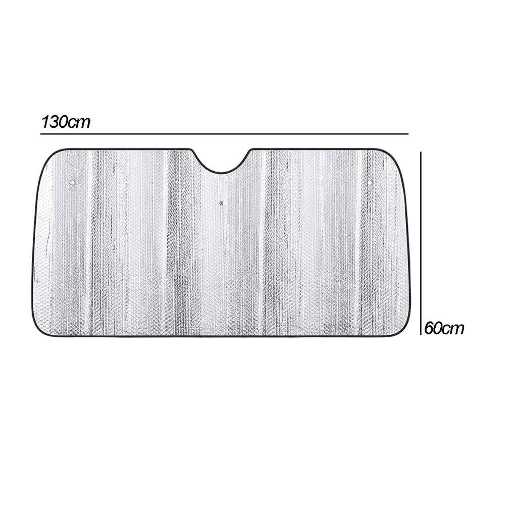 Parasole a Bolle Isolanti per Parabrezza 130x60cm Argento Avizar