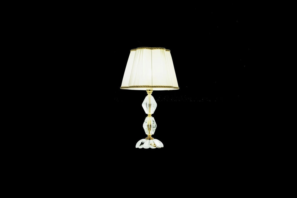 LUME/P BRIGIDA 1 LUCE ATTACCO E14 H.27+17CM IN CRISTALLO E ORO PARALUME AVORIO E ORO