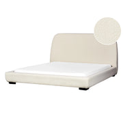 Struttura letto a doghe Beige Chiaro Poliestere Boucle Tessuto imbottito 160 x 200 cm Design classico tradizionale