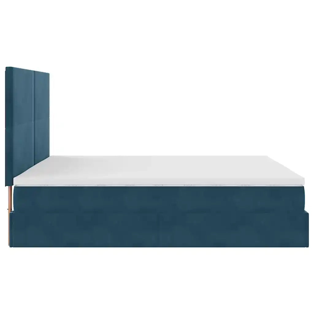 Struttura Letto Pouf con Materassi 160x200 cm Velluto 3314262