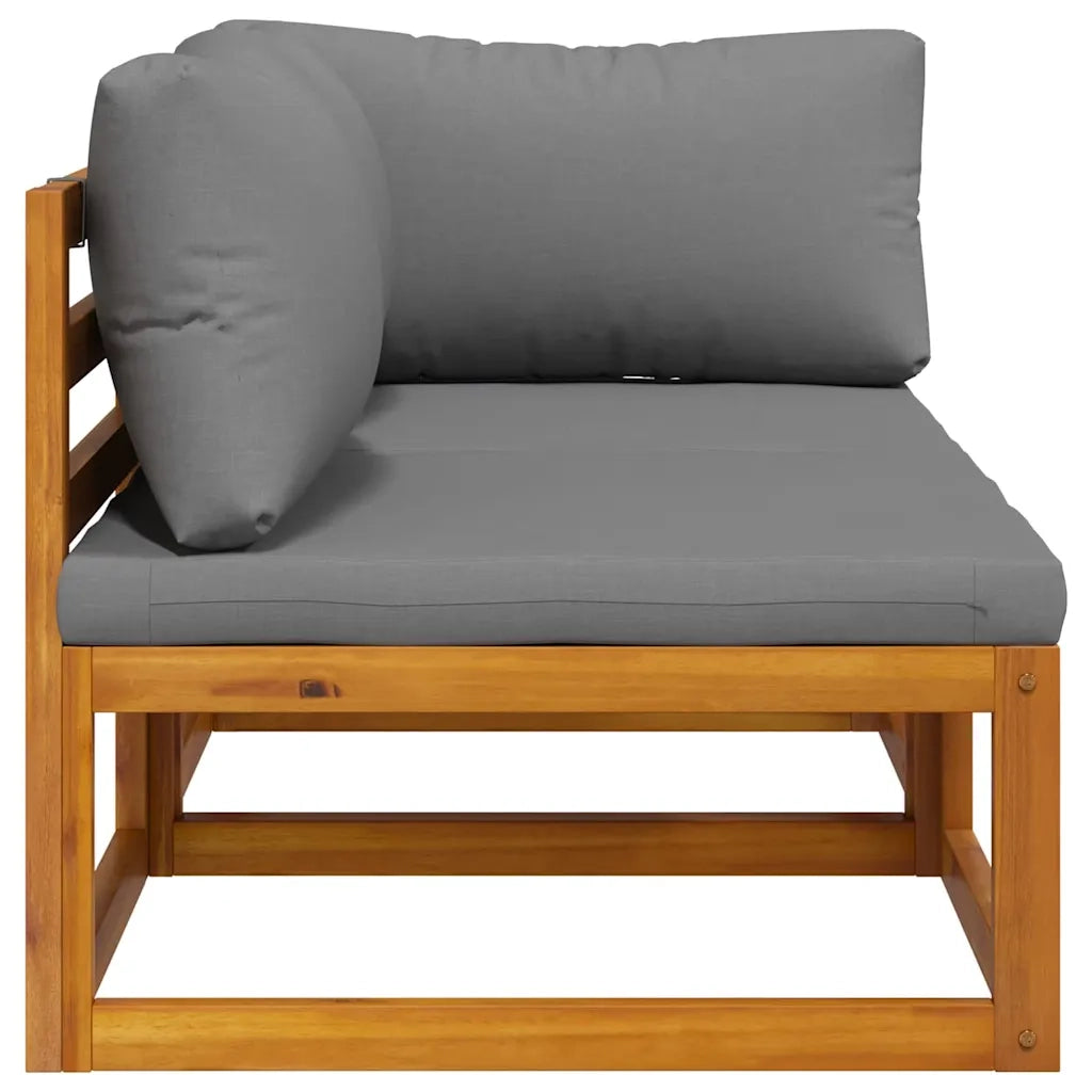 Set Divani da Giardino 2 pz con Cuscini Grigio Scuro in Acacia 311856