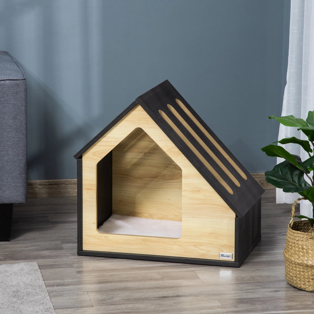 Casetta per Cani Interna con Cuscino ¨C Minimal ¨C Marrone 60x40x59