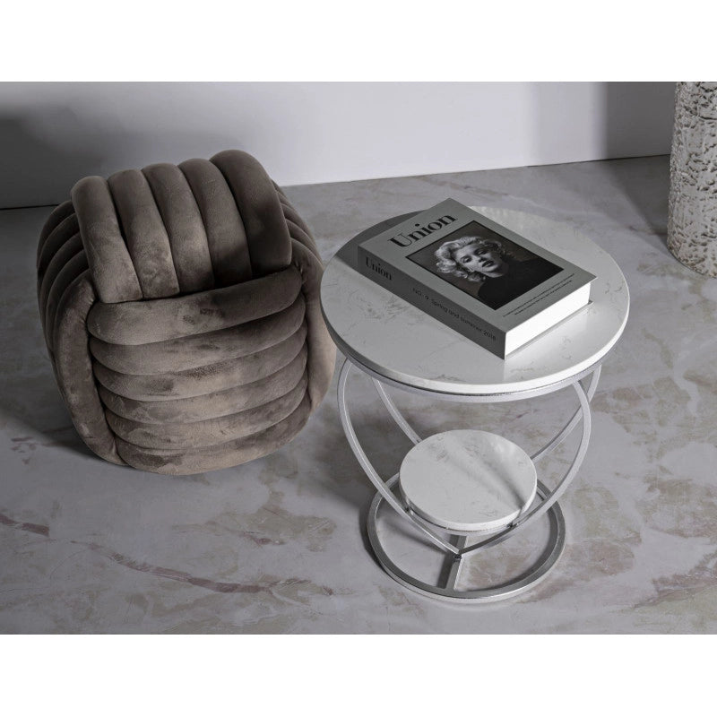Tavolinetto Heart Argento cm ø 40x45,5