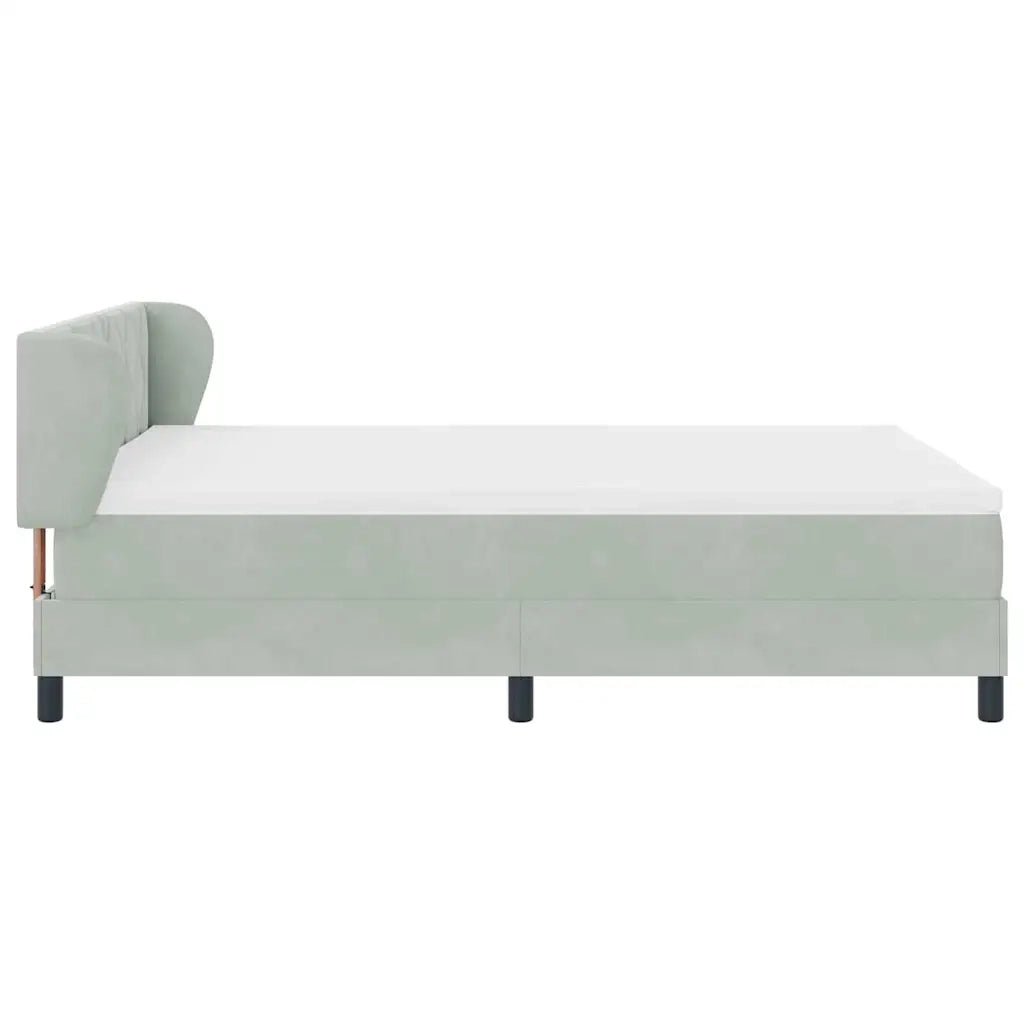 Letto a molle con testiera Grigio chiaro 140 x 190 cm Velluto 3340436