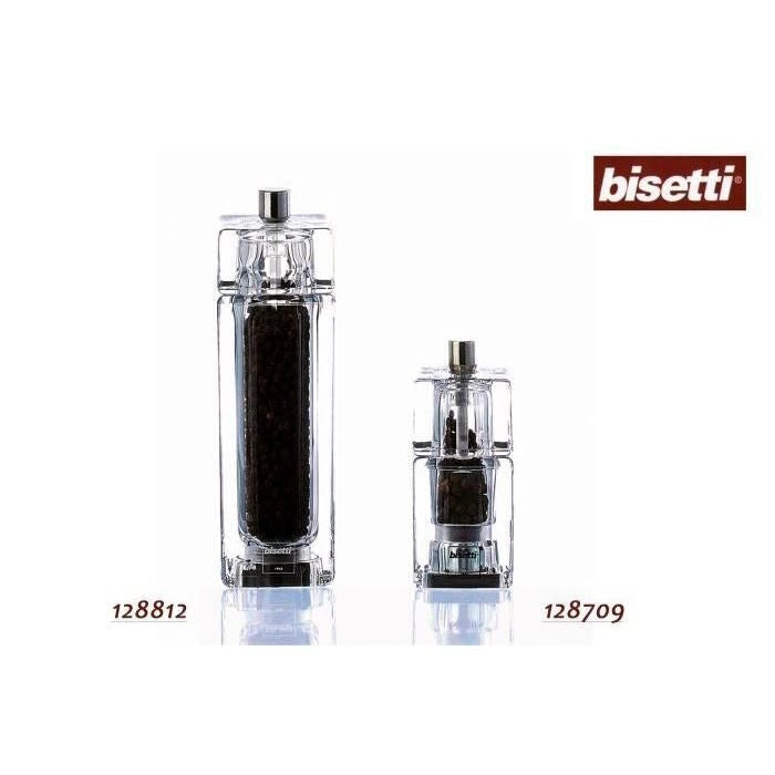 Bisetti 826 Macinapepe Acrilico Quadro meccanismo acciaio temprato 14.5 cm colore Trasparente