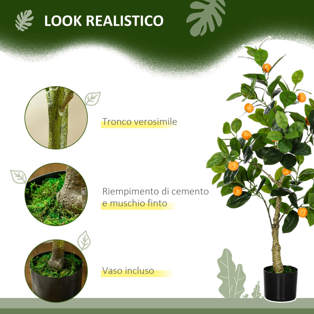 Set 2 Piante Artificiali Limone Arancia ¨C zephmum ¨C Vaso 120cm