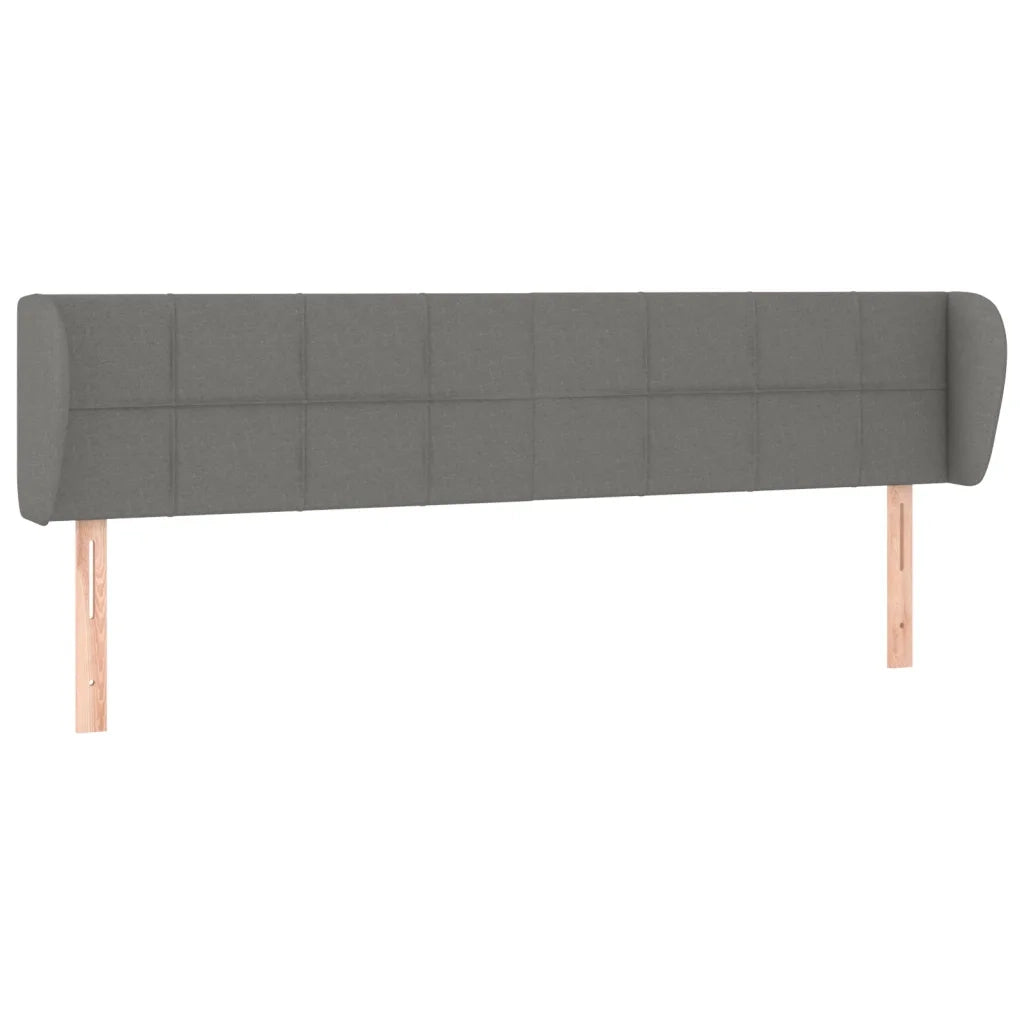 Testiera ad Orecchio-Testata con Orecchie Grigio Scuro 183x23x78/88 cm in Tessuto 692876