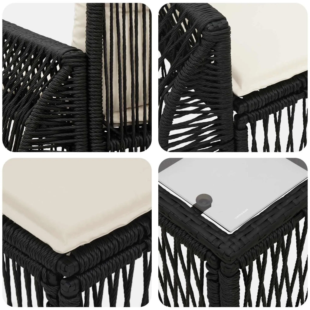 Set Divano da Giardino 8 pz Nero polyrattan 3435358