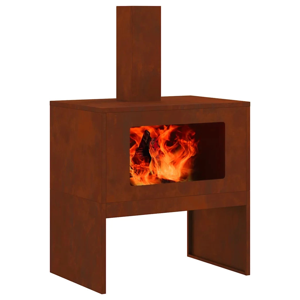 Focolare-Stufa-Camino Marrone 60 x 40 x 96 cm Acciaio