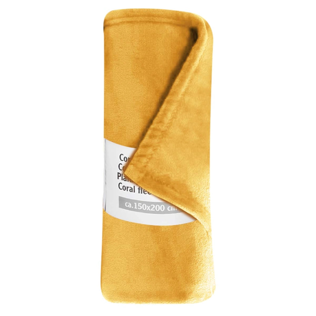 Coperta per divano e letto in tessuto 150x200 cm, comoda e calda Giallo Inny