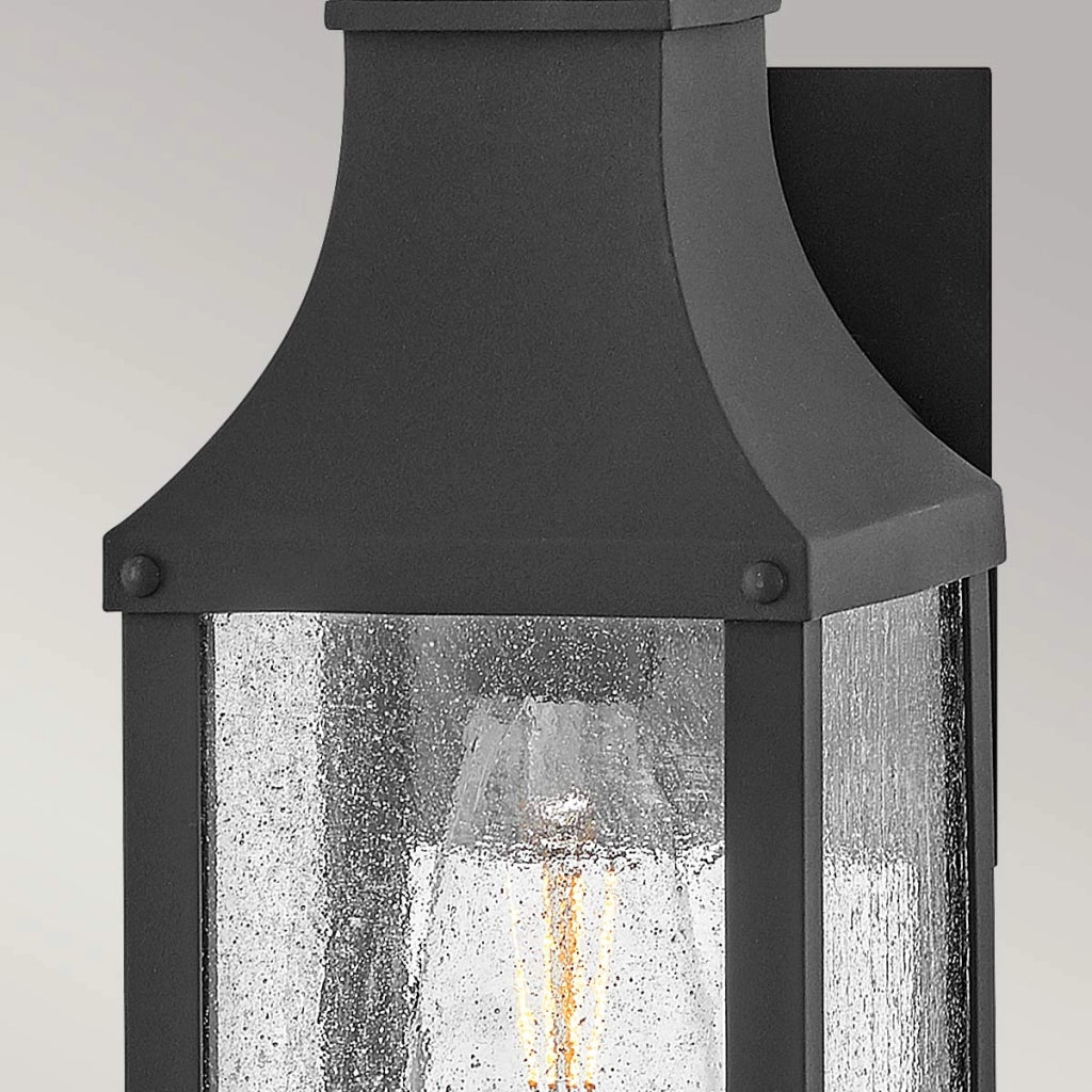 Applique esterna Beacon Hill nera vetro bolle E27 IP44