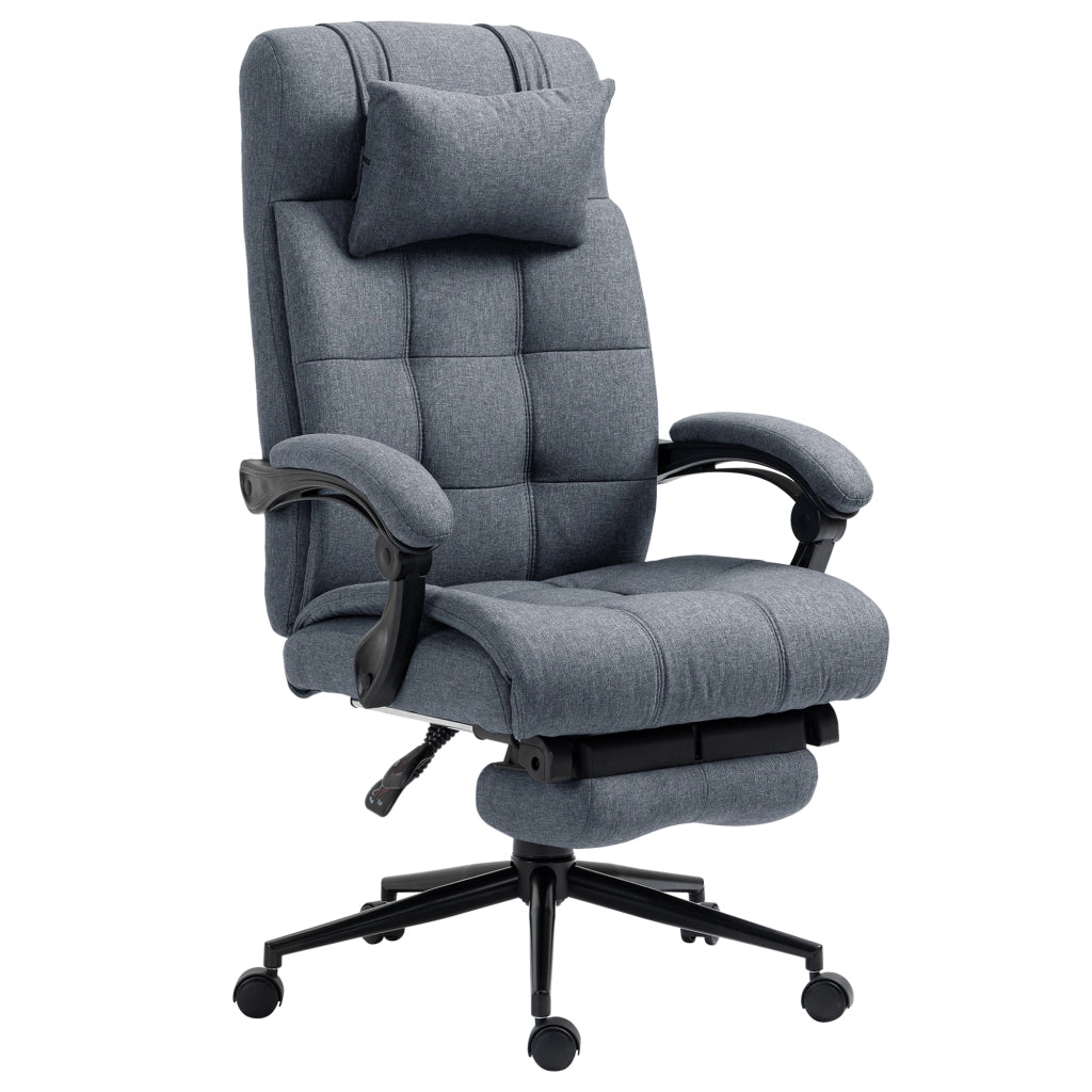Poltrona Ufficio Ergonomica Reclinabile ¨C Xylo ¨C Grigio con Poggiatesta e Poggiapiedi 66x76x112-120cm