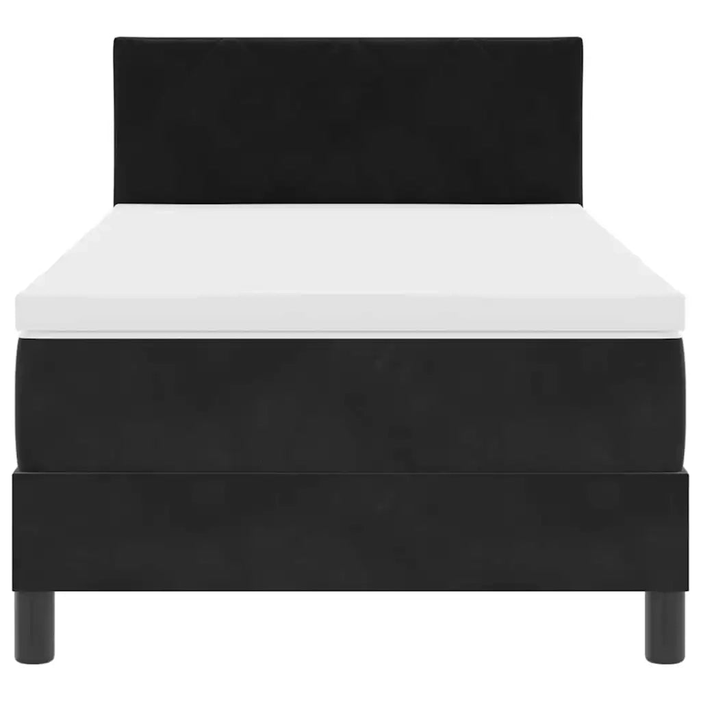 Letto a Sorgente LED con materasso Nero 90 x 200 cm Velluto 3342694