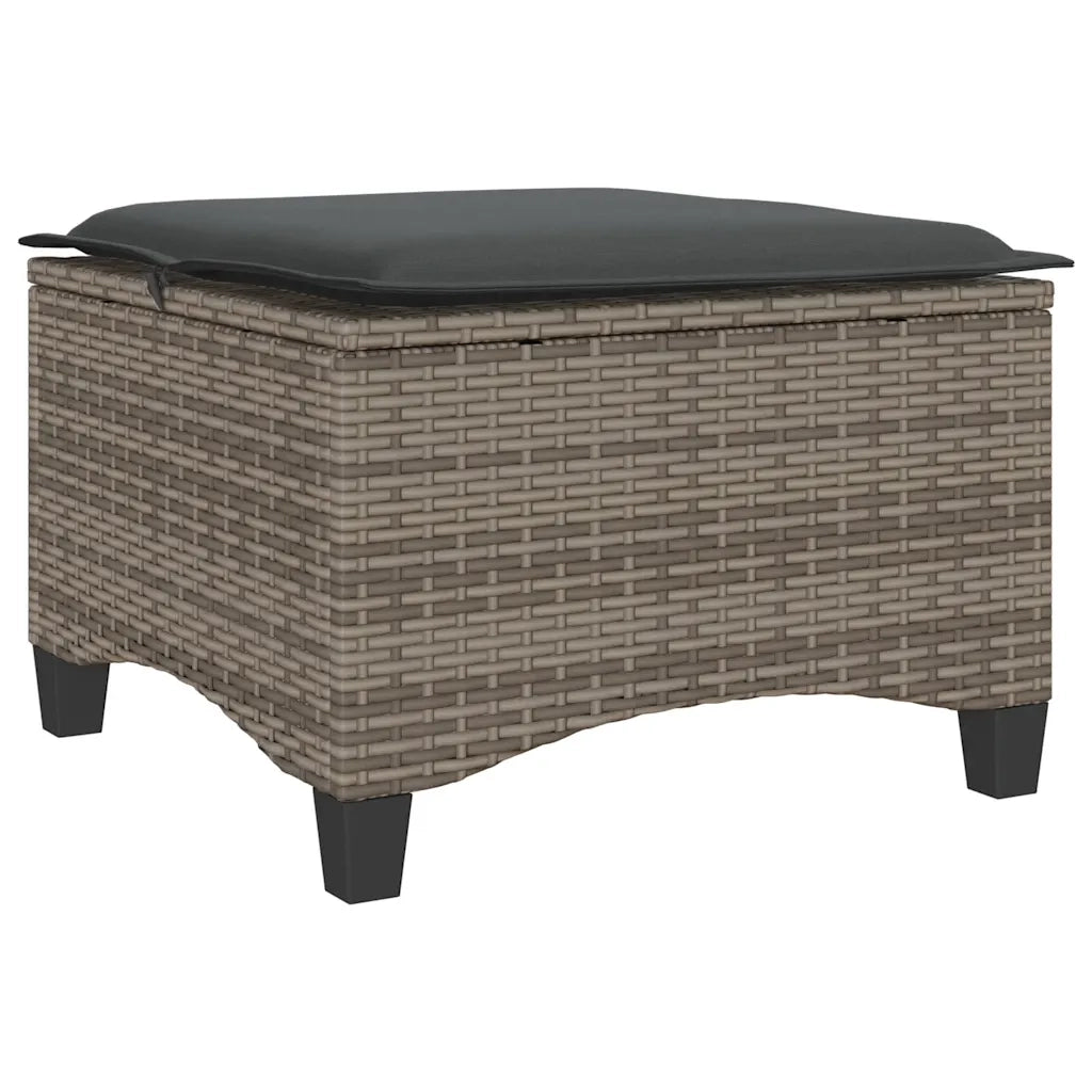 Sgabelli Giardino con Cuscini 2 pz Grigio 55x55x36cm Polyrattan 4108248