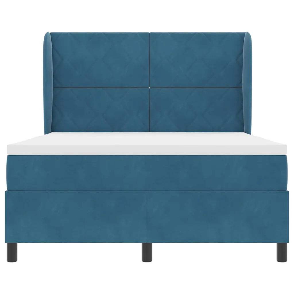 Letto a molle con testiera Blu Scuro 200 x 140 cm Velluto 3340986