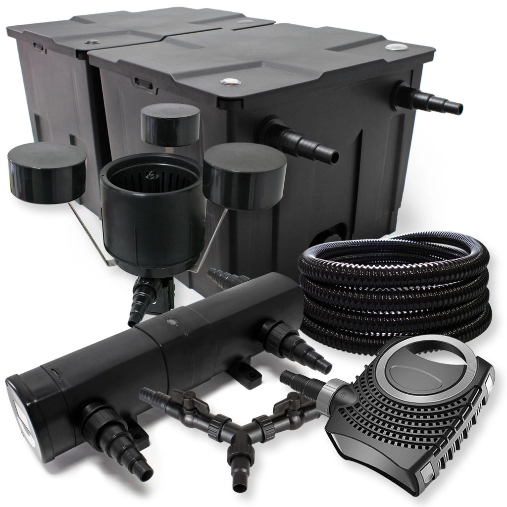 Set Filtro 60000l Chiarificatore laghetto 36W Pompa NEO8000 70W Tubo 25m Skimmer