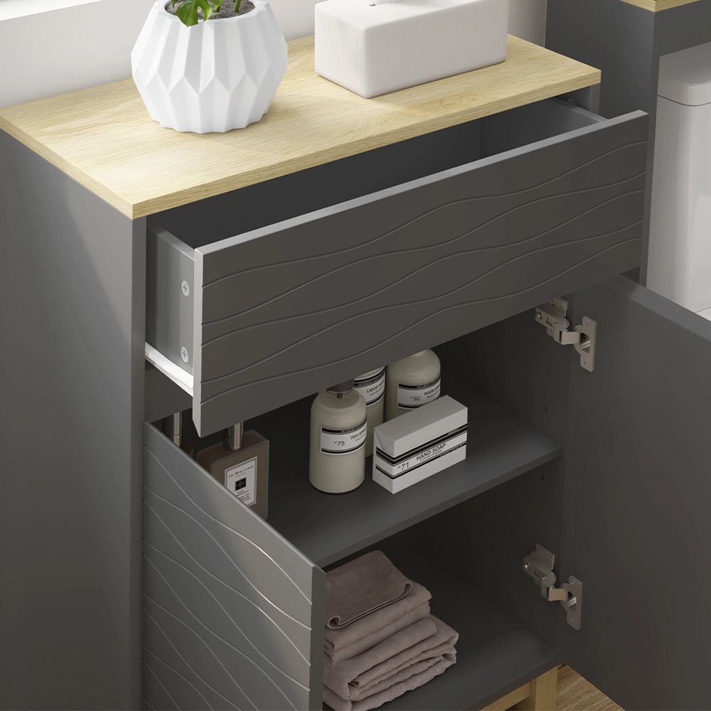 Vicco Set di mobili da bagno Antracite/quercia 6 parti