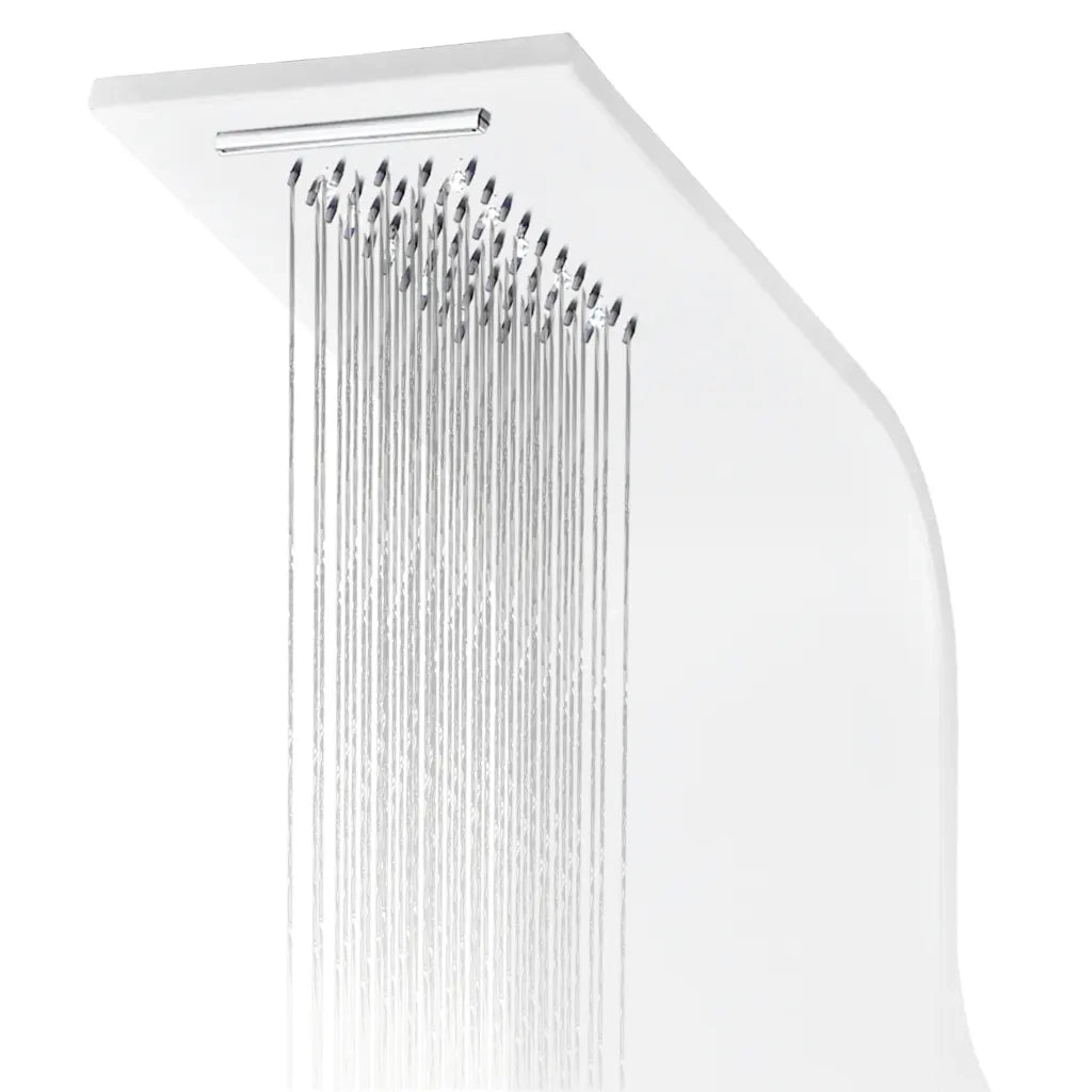 Pannello Doccia in Alluminio 20x44x130 cm Bianco 142995