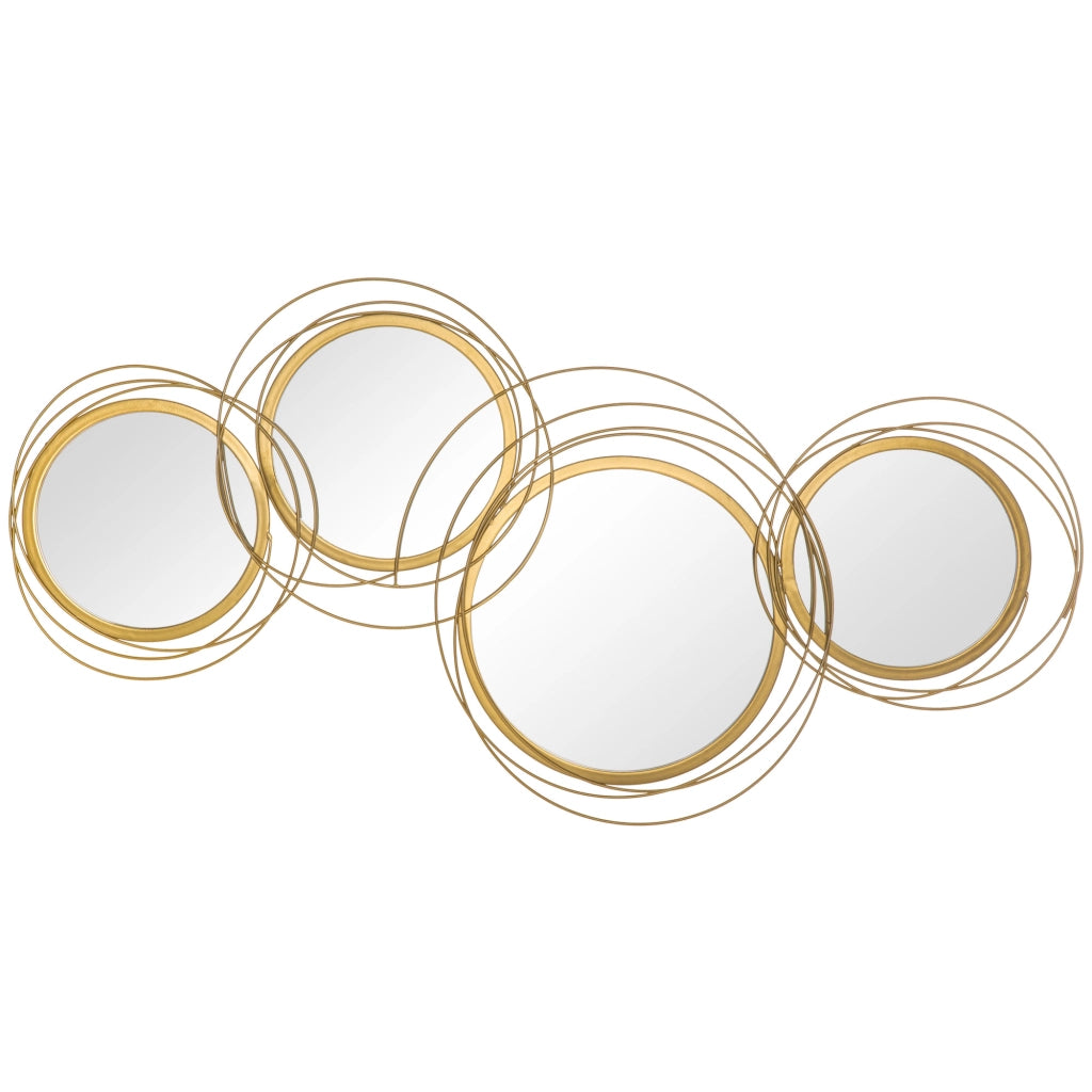Decorazione Murale 3D Metallo Specchi Cerchi ¨C Xylo ¨C Oro 107x56cm