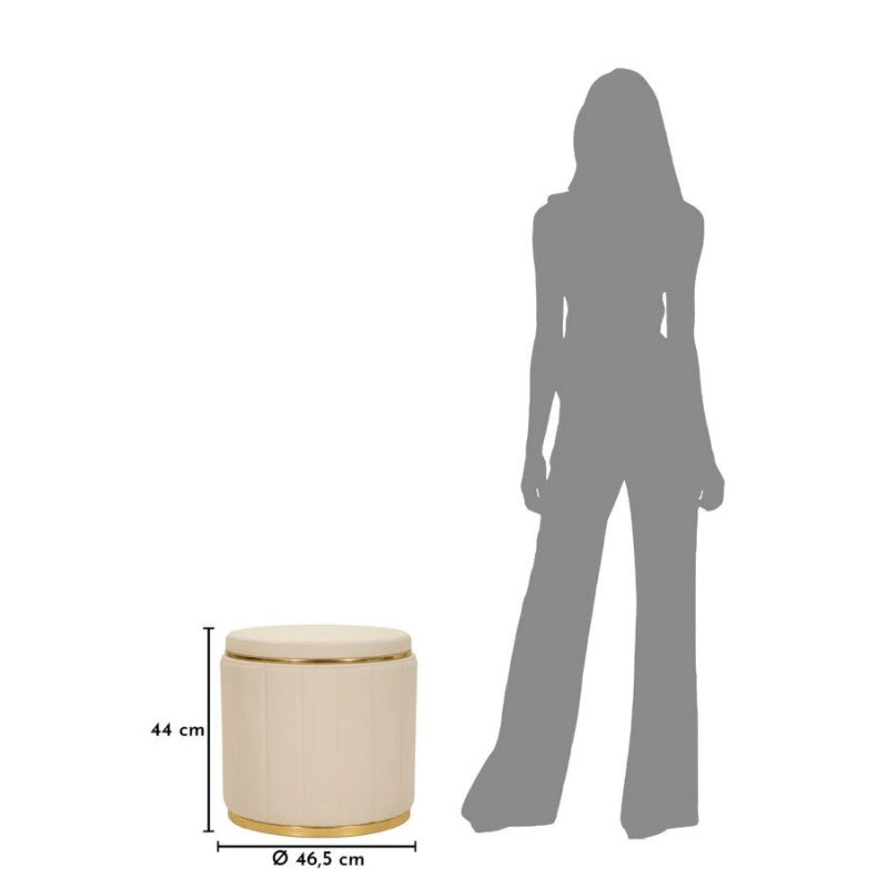 Puff Con Contenitore London Crema cm ø 46,5x44
