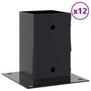 Basi per Pali Quadrati 12 pz 81x81mm Acciaio Verniciato Polvere CFW2323135
