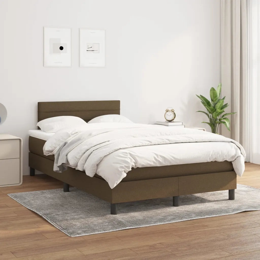 Giroletto a Molle con Materasso Marrone Scuro 120x190cm Tessuto 3269733