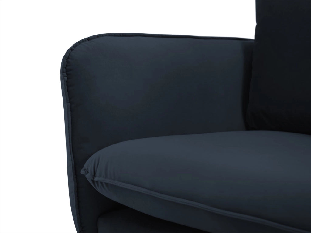 Cosmopolitan Design - Divano "Vienna" 4 posti in velluto blu scuro 
