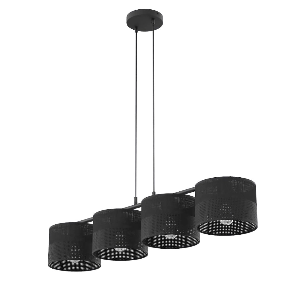 Lampada a sospensione KARBON nera traforata 4xE27 Emibig