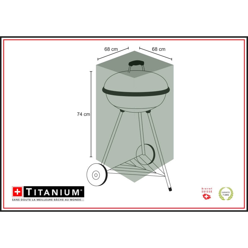 Copertura per barbecue rotondo TITANIUMÂ® - Nero