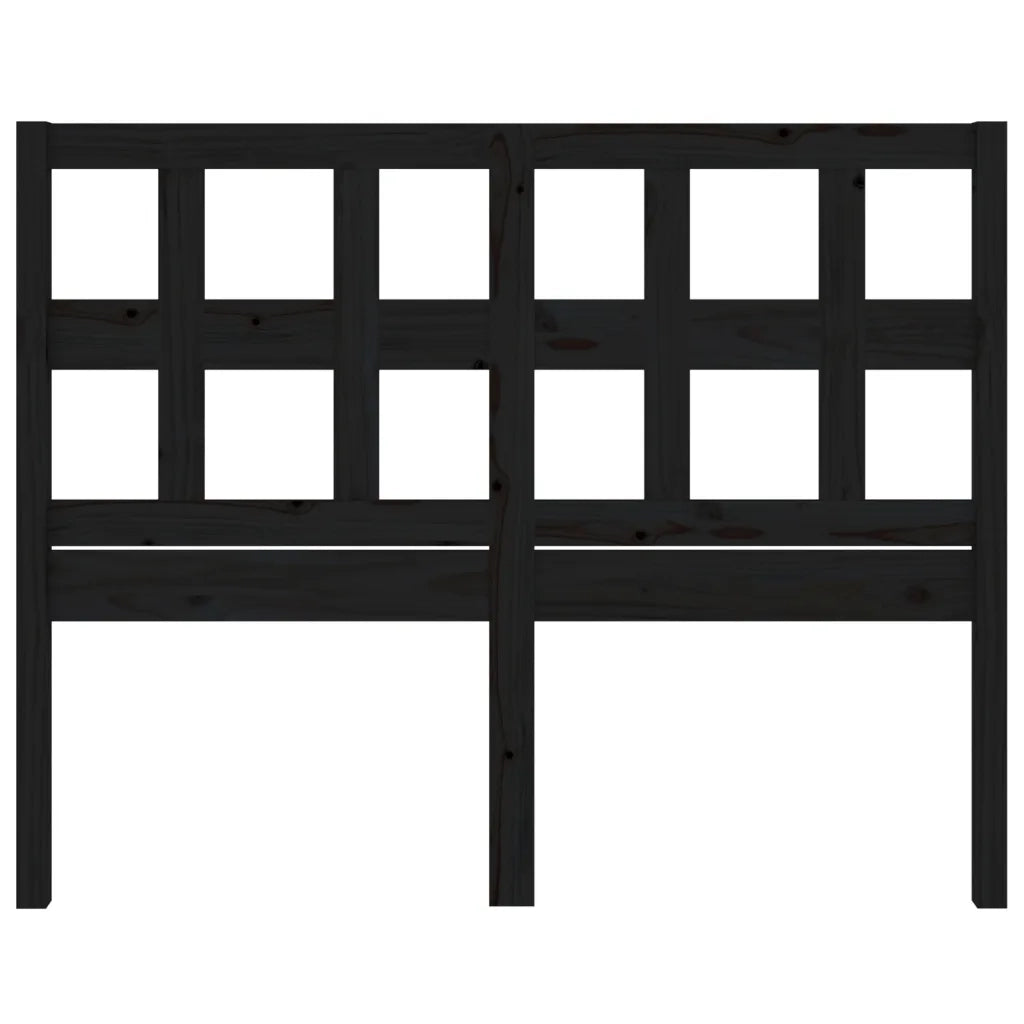 Testiera per Letto Nera 145,5x4x100cm in Legno Massello di Pino 818924