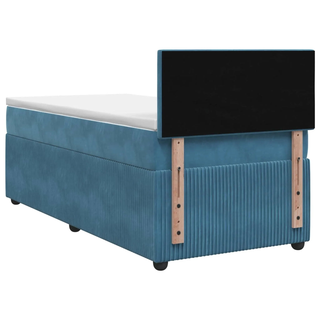 Letto box spring con materasso Blu 90 x 200 cm Velluto 3453075