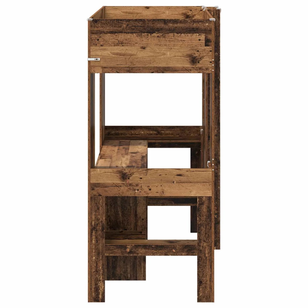 Struttura letto a castello con scrivania Legno vecchio 3410433