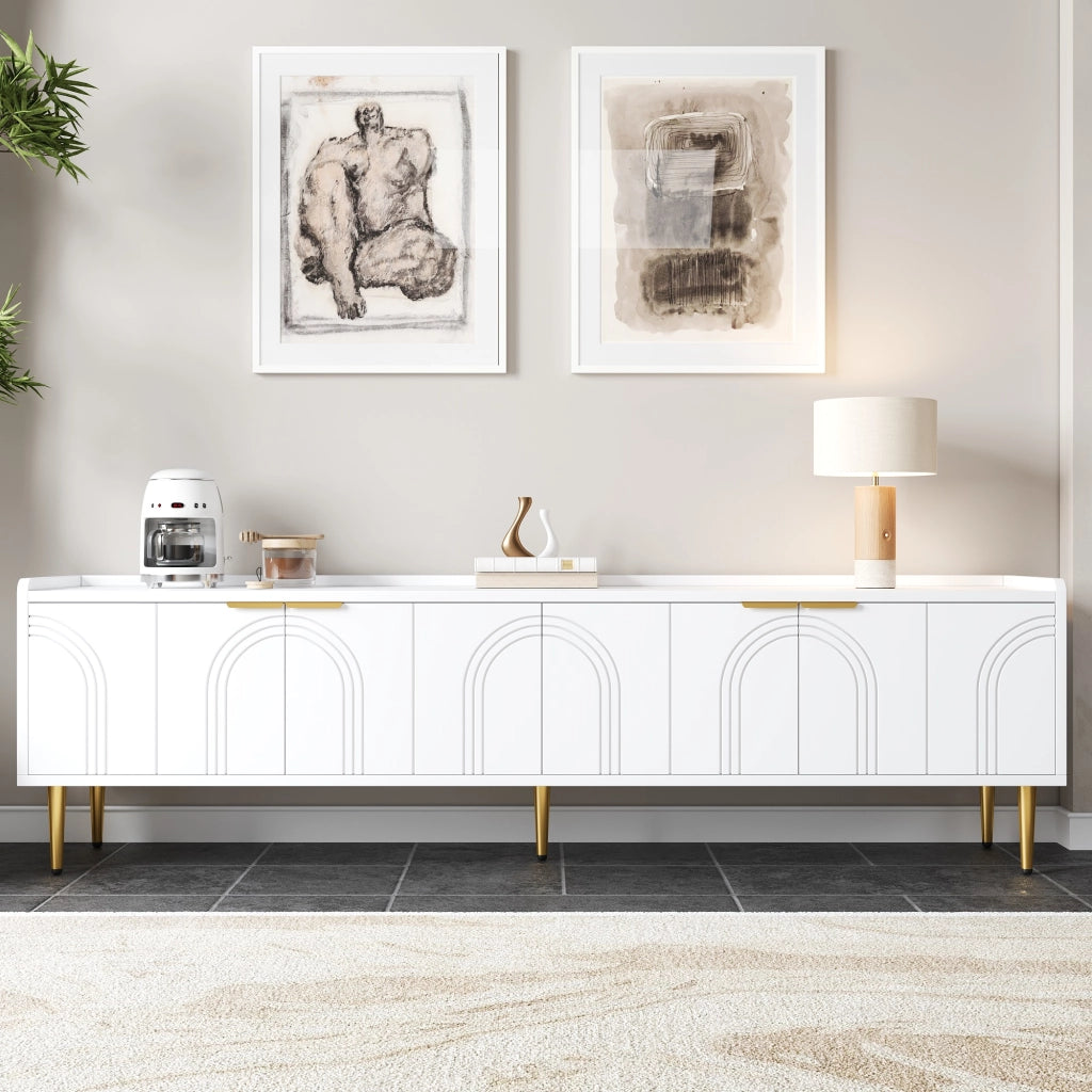 Cassettiera TV bianca in MDF lunghezza 170 cm