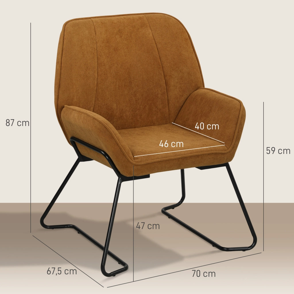 Poltrona in velluto con gambe in metallo ¨C zephmum ¨C marrone