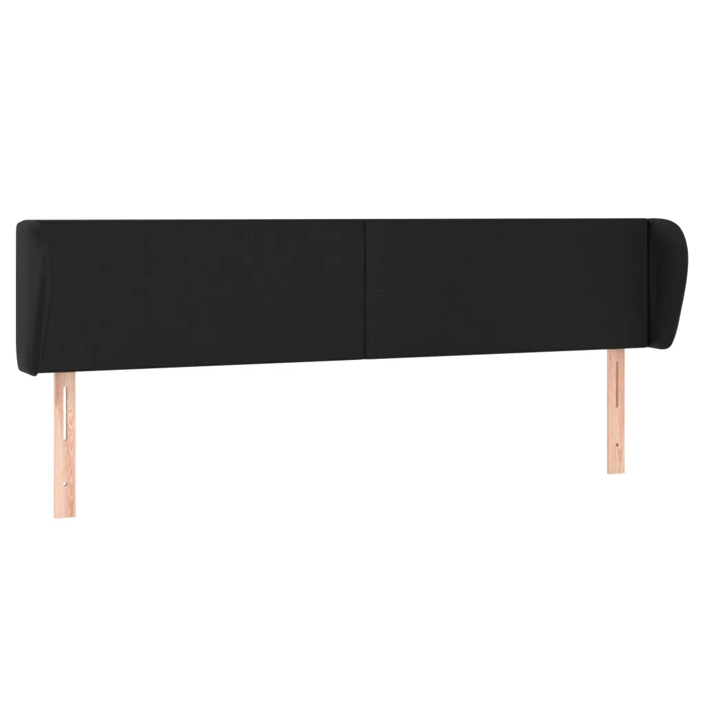 Testiera | Testata ad Orecchio Nera 203x23x78/88 cm in Similpelle
