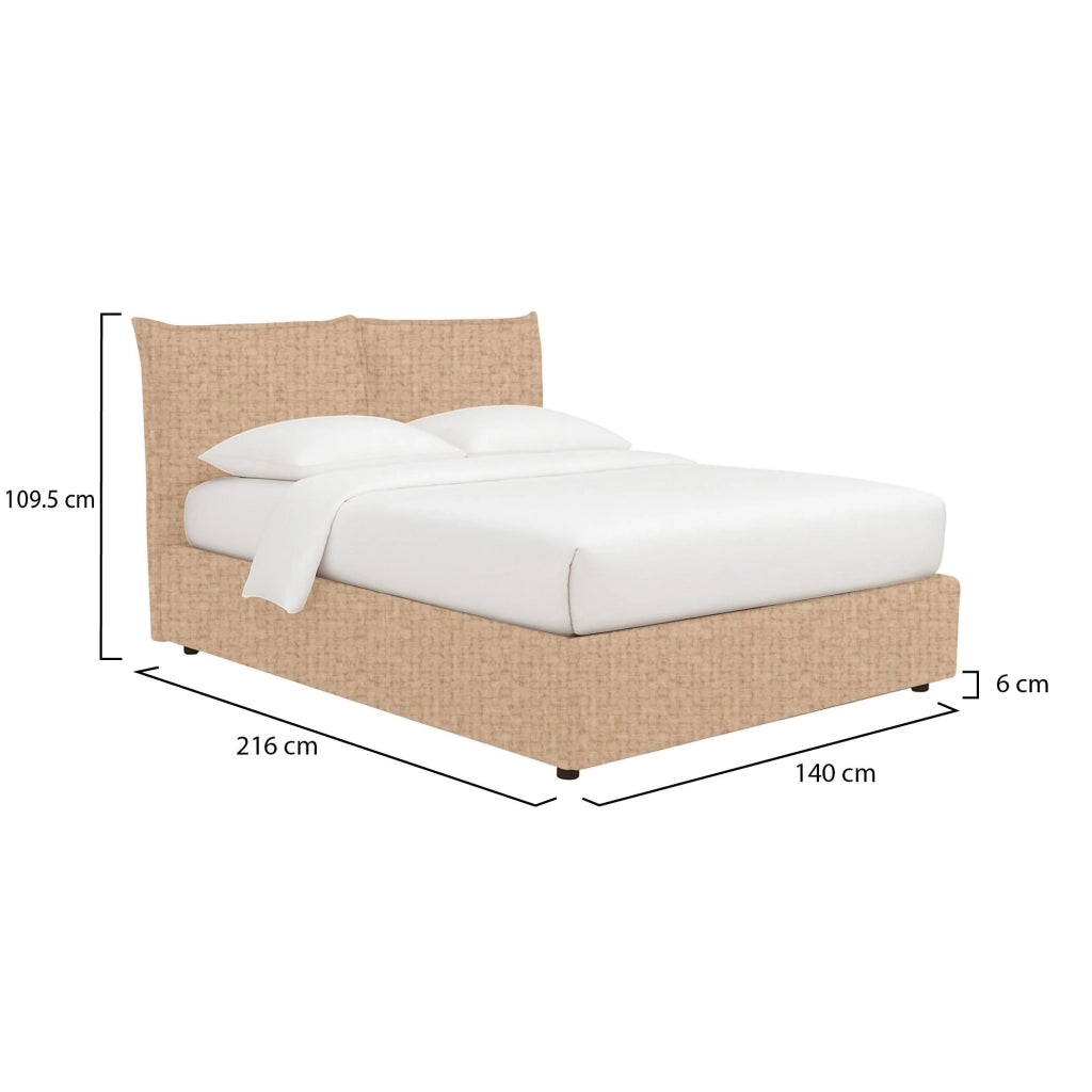Malton, Letto Piazza e Mezza Sfoderabile Made in Italy, Beige