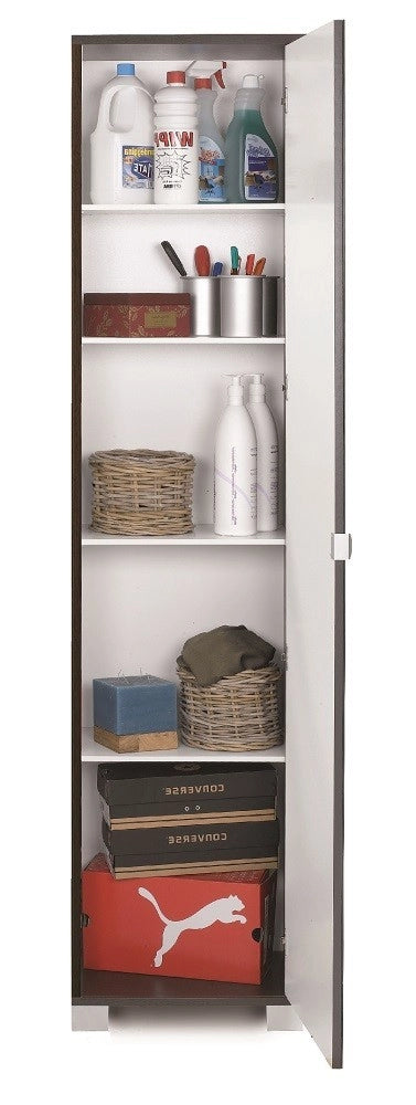 KIT MOBILE COLONNA 4 CON SPECCHIO H190 L43 P29 Cm RIPIANI FINITURA BIANCO FIAMMANTE SARMOG 744spk