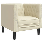 Poltrona | Sedia Relax Chesterfield Crema in Ecopelle