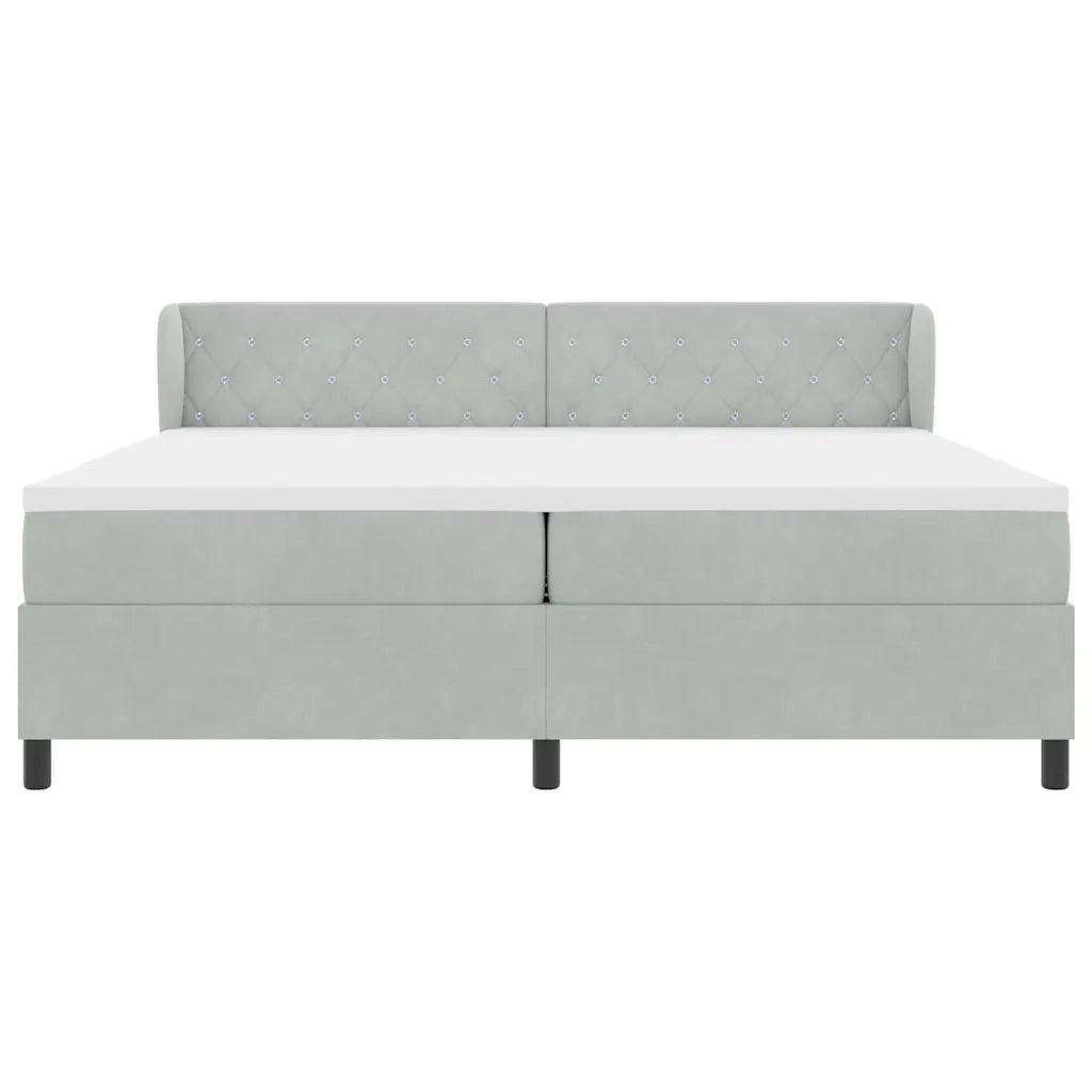 Letto a molle con materasso Grigio chiaro 200 x 200 cm Velluto 3340352