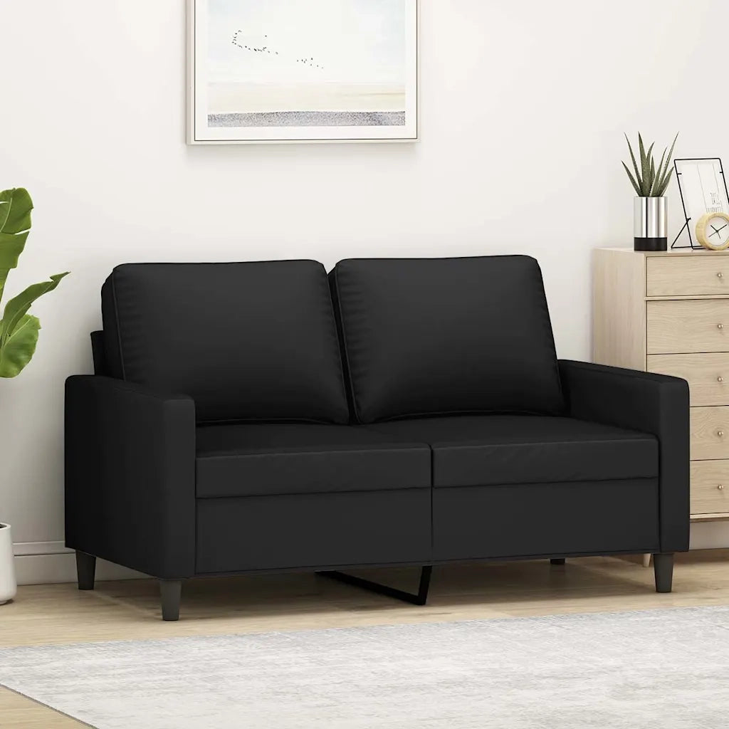 Divano | Divano da soggiorno | Sofa a 2 Posti Nero 120 cm in Velluto