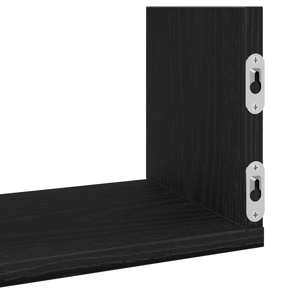 3 pz Mensole a Parete | Scaffale Parete | Ripiano a parete Rovere Nero 80x18x18 cm in Truciolato
