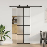 Porta Scorrevole con Ferramenta Nera 76x205 cm in Vetro ESG 3375803