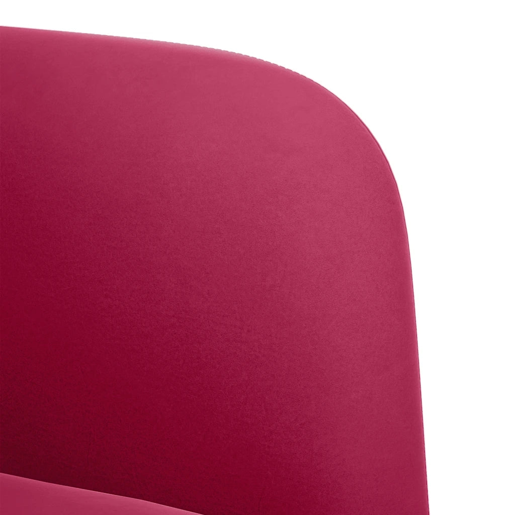 Divano Poltrona | Sedia con Braccioli Rosso Vino 54 cm in Velluto