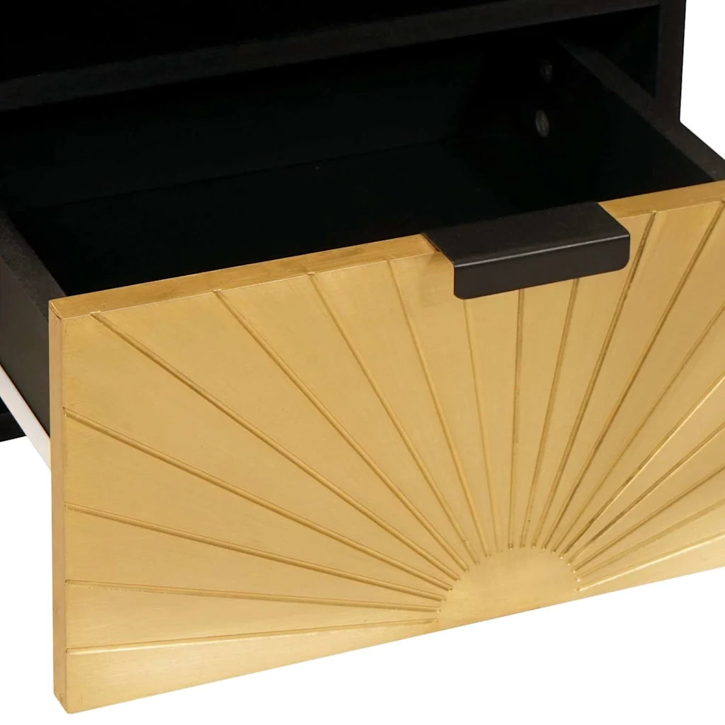 Armadio da Notte Nero e Oro 40 x 33 x 46 cm 4017834