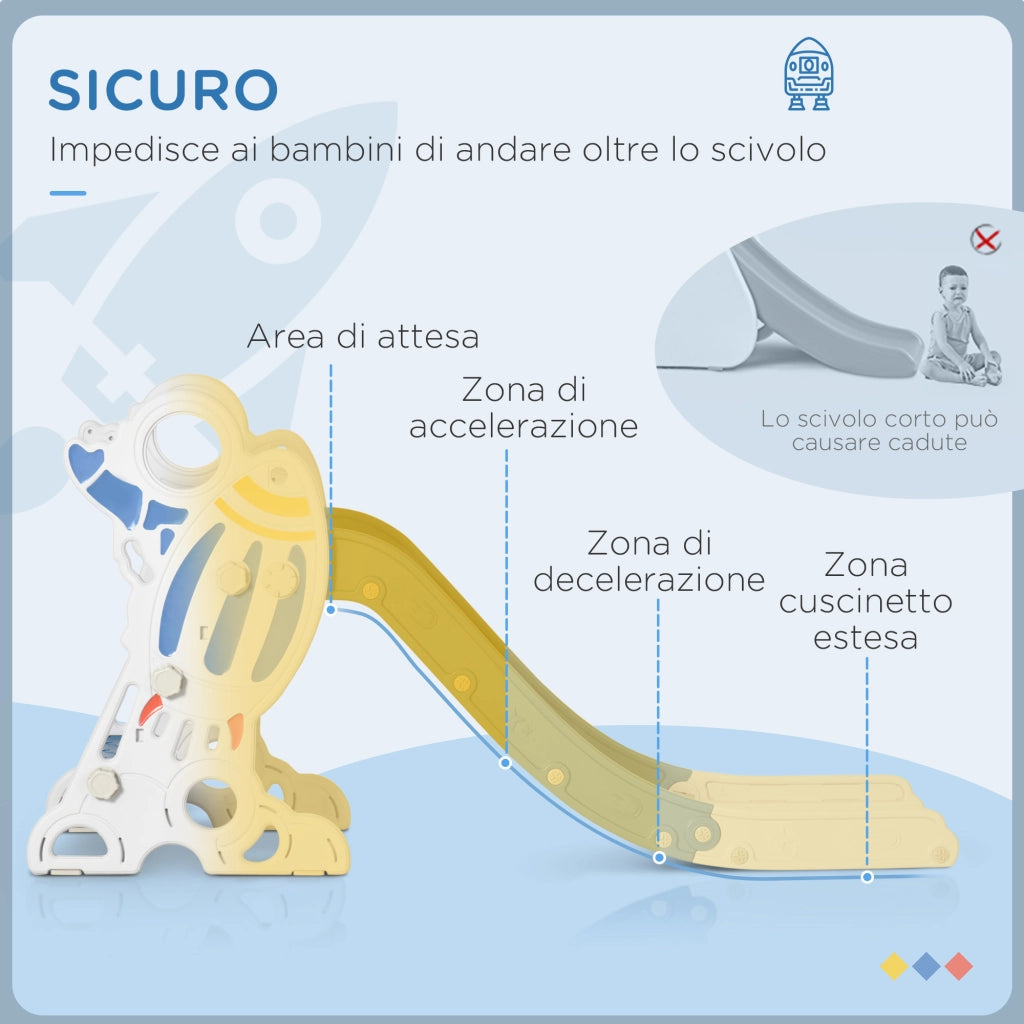 Scivolo Bambini Spaziale con Scale ¨C Zephmum ¨C 157x46.5x80 cm