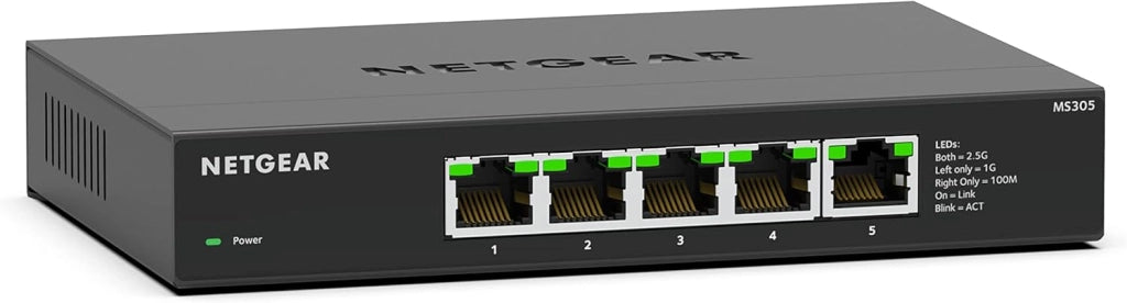 Switch Ethernet Unmanaged Multi-Gigabit 5 porte (MS305) - Switch Ethernet 2.5 gigabit porte da 1G/2,5G, montaggio su scrivania o a parete